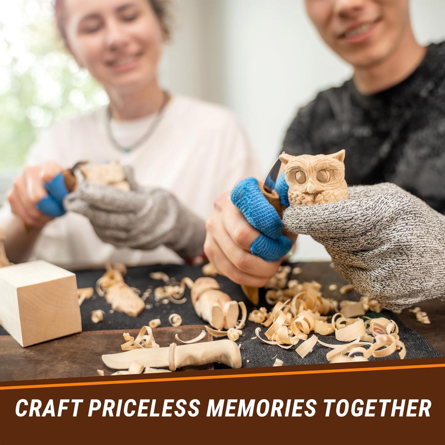 image:imageBeaverCraft Basswood Carving Blocks BW18 pcs Whittling Wood for Crafts Soft Carving Wood Basswood Kit 2 Different Sizes Unfinished Wooden Blocks for Carvers