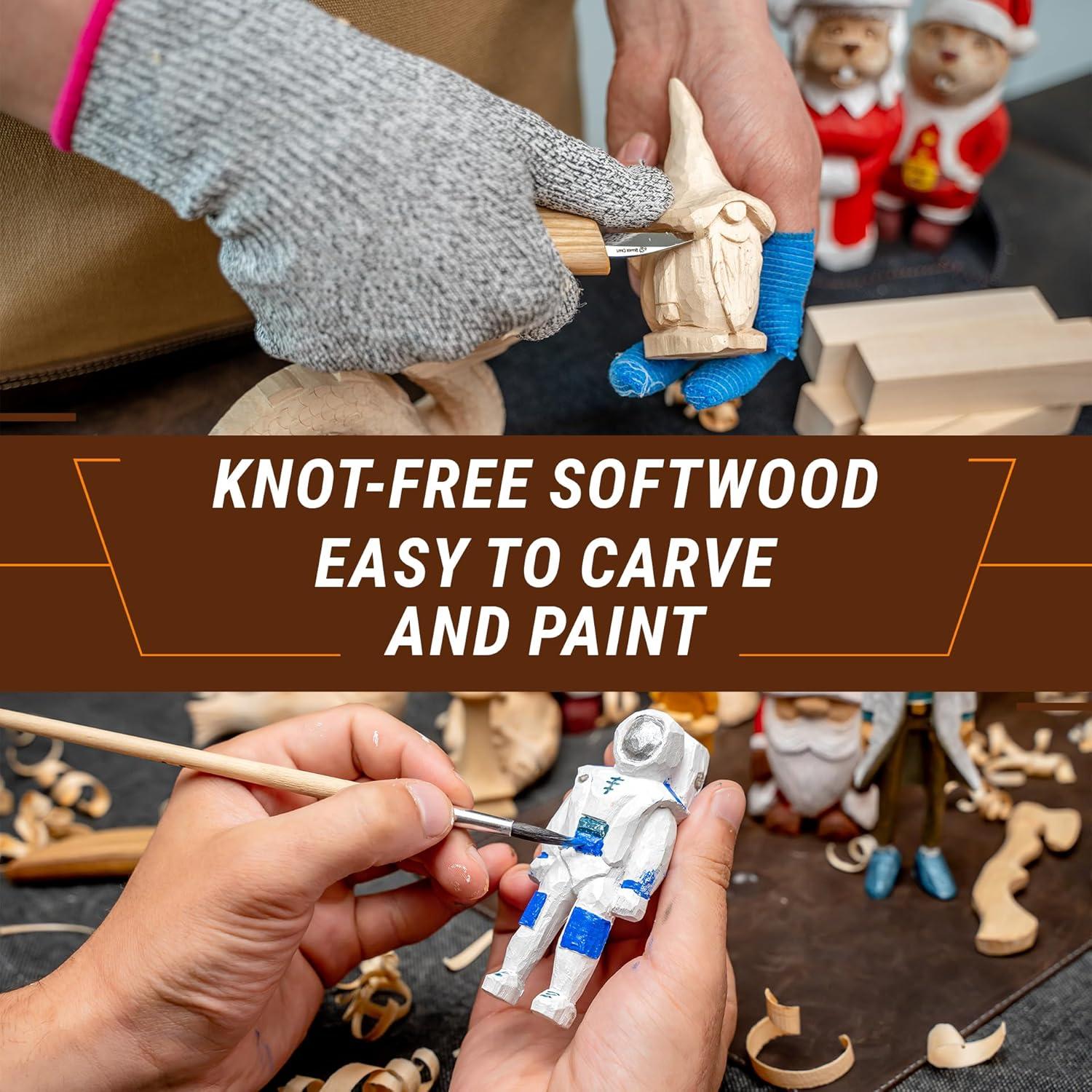 image:imageBeaverCraft Basswood Carving Blocks Set BW 10 PCS Wood Carving Kit Whittling Wood Soft Basswood Block for Crafts Large Unfinished Wooden Blocks 2PCS 198 595 8PCS 102 595