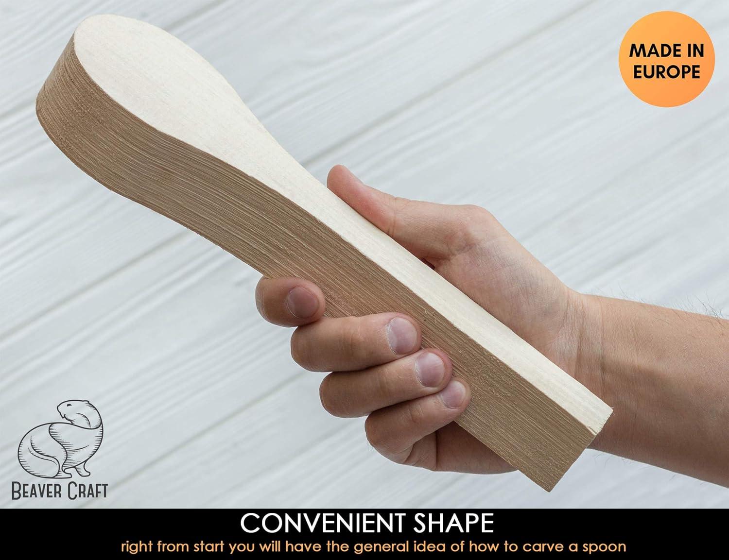 image:imageBeaverCraft Basswood Wood for Carving Spoon Blank B1 10 x 2 x 14 Soft Whittling Wood Carving for Beginners Kids Unfinished Wooden Block forCrafts