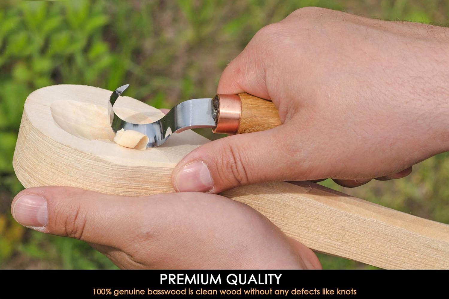 image:imageBeaverCraft Basswood Wood for Carving Spoon Blank B1 10 x 2 x 14 Soft Whittling Wood Carving for Beginners Kids Unfinished Wooden Block forCrafts