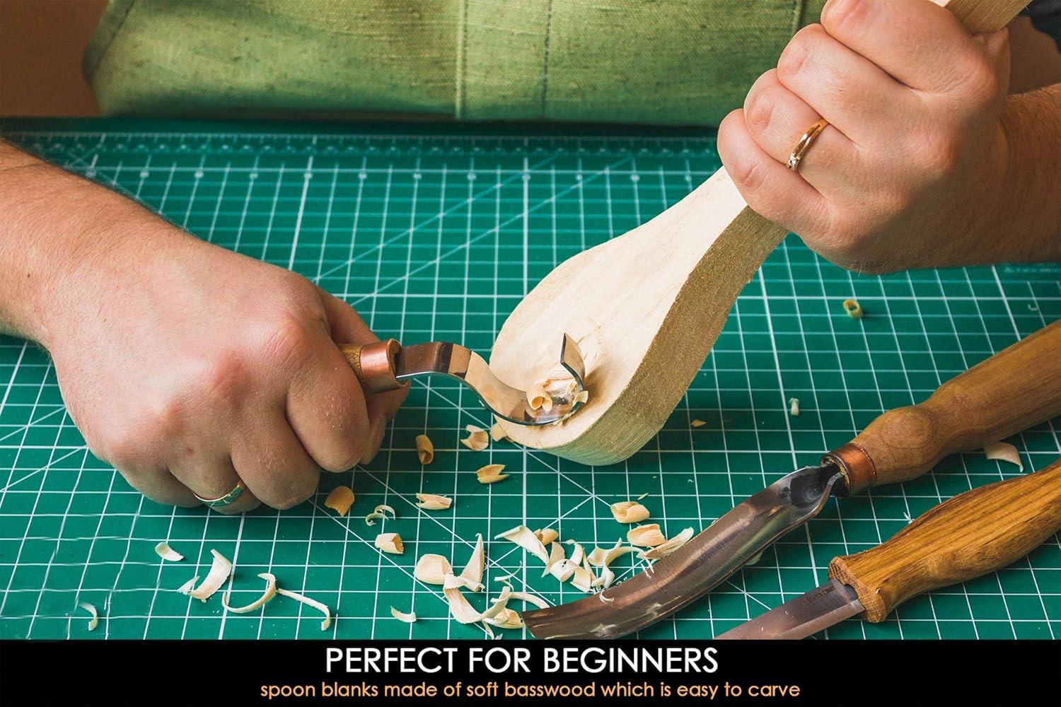 image:imageBeaverCraft Basswood Wood for Carving Spoon Blank B1 10 x 2 x 14 Soft Whittling Wood Carving for Beginners Kids Unfinished Wooden Block forCrafts