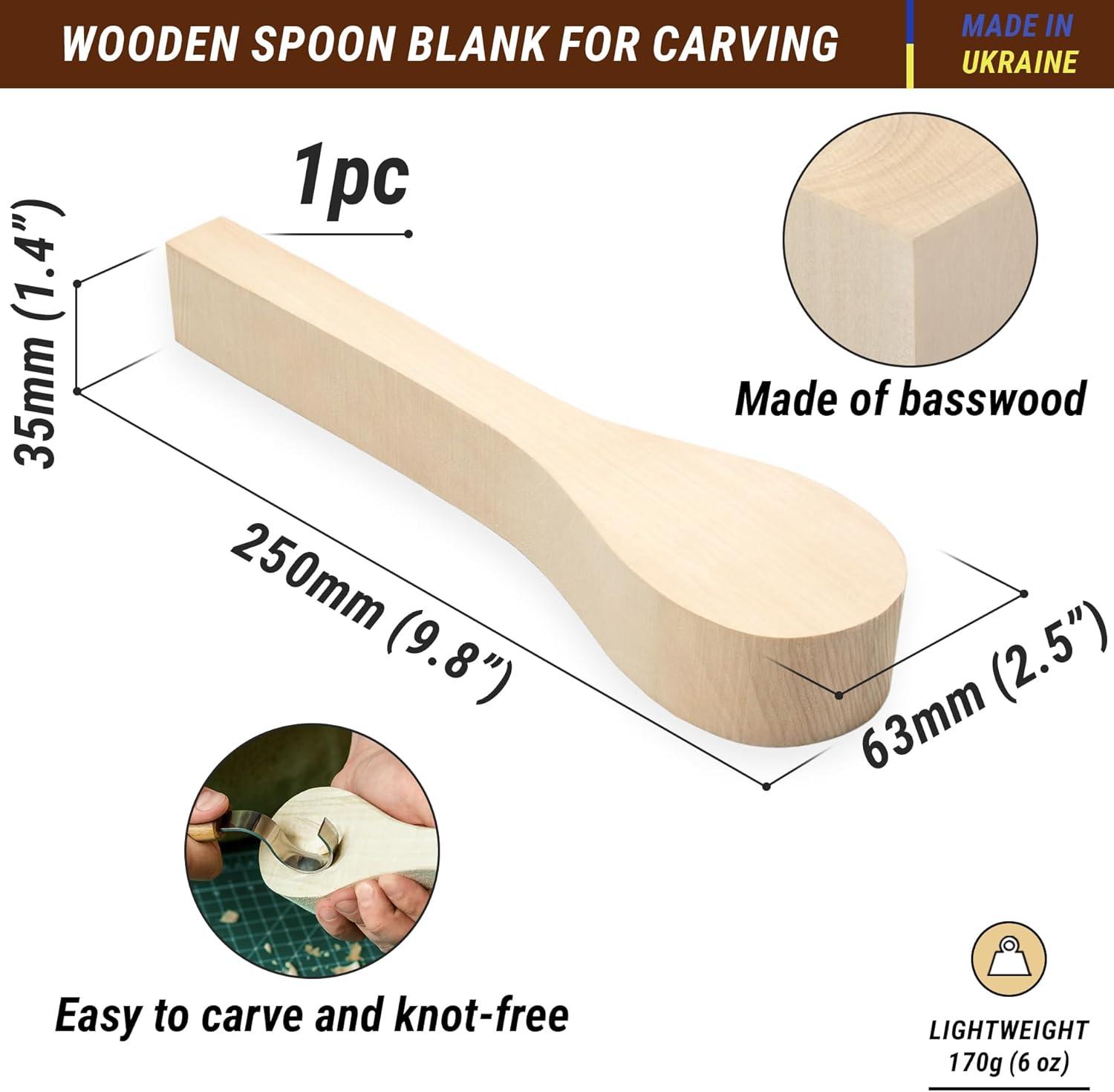 image:imageBeaverCraft Basswood Wood for Carving Spoon Blank B1 10 x 2 x 14 Soft Whittling Wood Carving for Beginners Kids Unfinished Wooden Block forCrafts