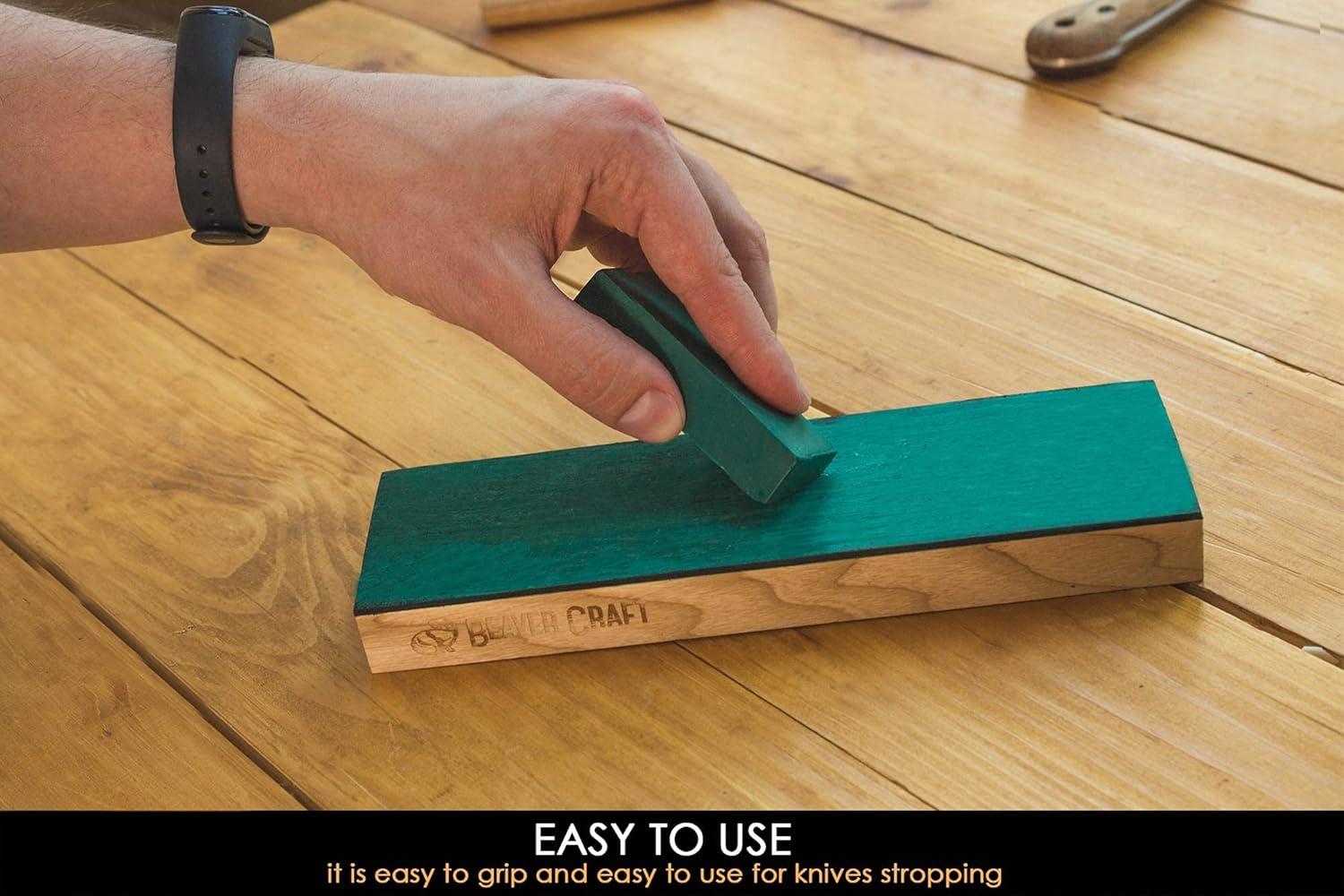 image:imageBeaverCraft Leather Strop Compound for Knife Sharpening Green Polishing Compounds 2 OZ Stropping Compound Honing Buffing Compounds P02