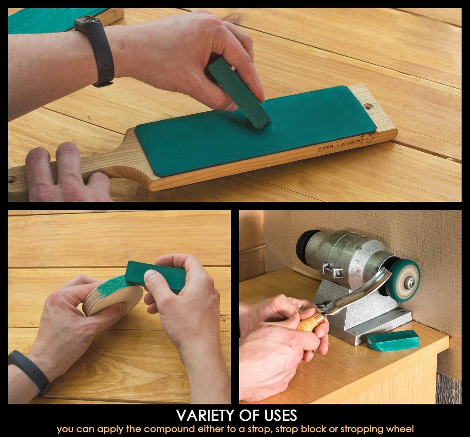 image:imageBeaverCraft Leather Strop Compound for Knife Sharpening Green Polishing Compounds 2 OZ Stropping Compound Honing Buffing Compounds P02