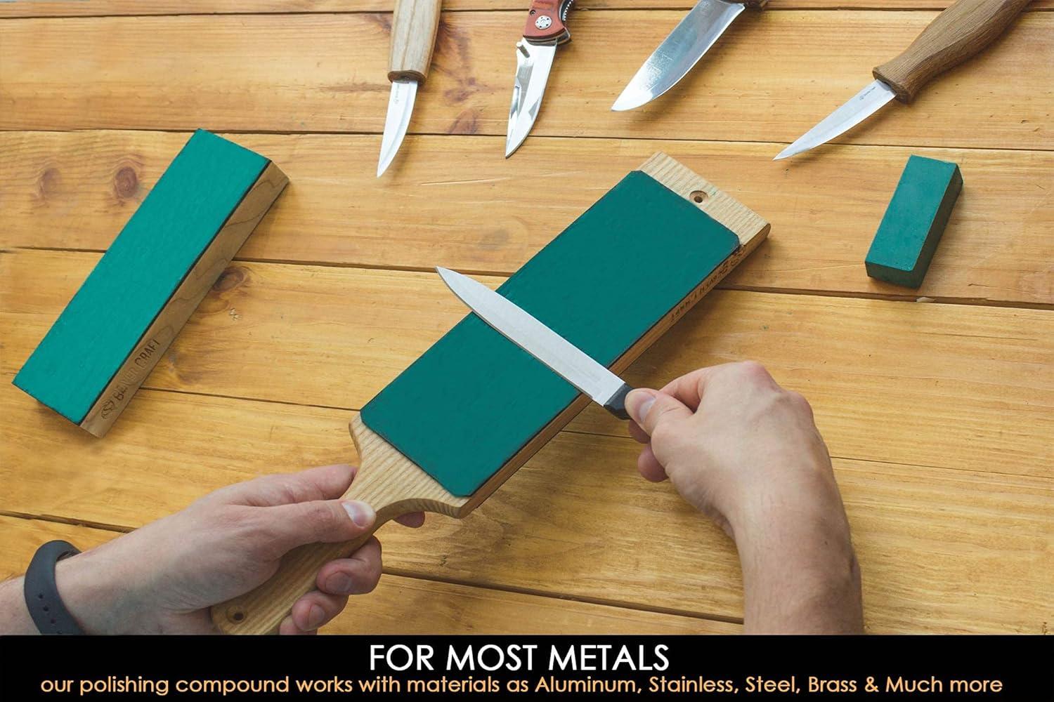 image:imageBeaverCraft Leather Strop Compound for Knife Sharpening Green Polishing Compounds 2 OZ Stropping Compound Honing Buffing Compounds P02
