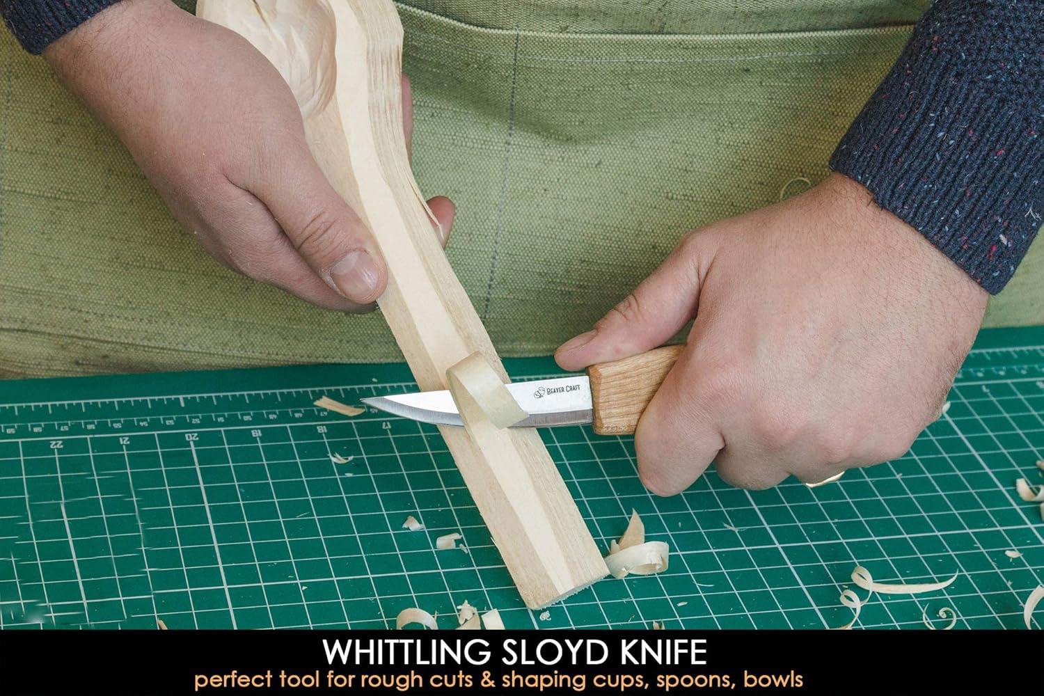 image:imageBeaverCraft S13 Wood Carving Tools Set for Spoon Carving 3 Knives Wood Carving Kit for Beginners Hook Knife Wood Carving RightHanded Spoon Carving Whittling Knives S13 RightHanded