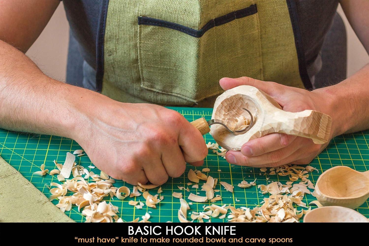 image:imageBeaverCraft S13 Wood Carving Tools Set for Spoon Carving 3 Knives Wood Carving Kit for Beginners Hook Knife Wood Carving RightHanded Spoon Carving Whittling Knives S13 RightHanded