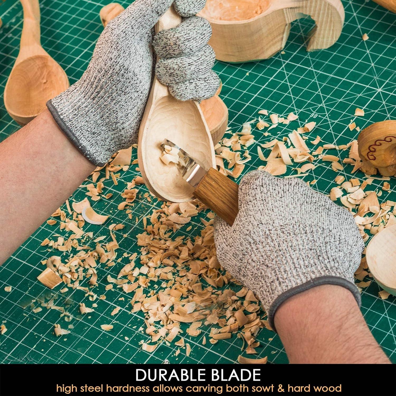 image:imageBeaverCraft Spoon Carving Hook Knife SK1 Spoon Carving Tools RightHanded Crooked Whittling Knife for Spoons Kuksa Bowls and Cups Whittling Tools for Beginners and Professional Carvers
