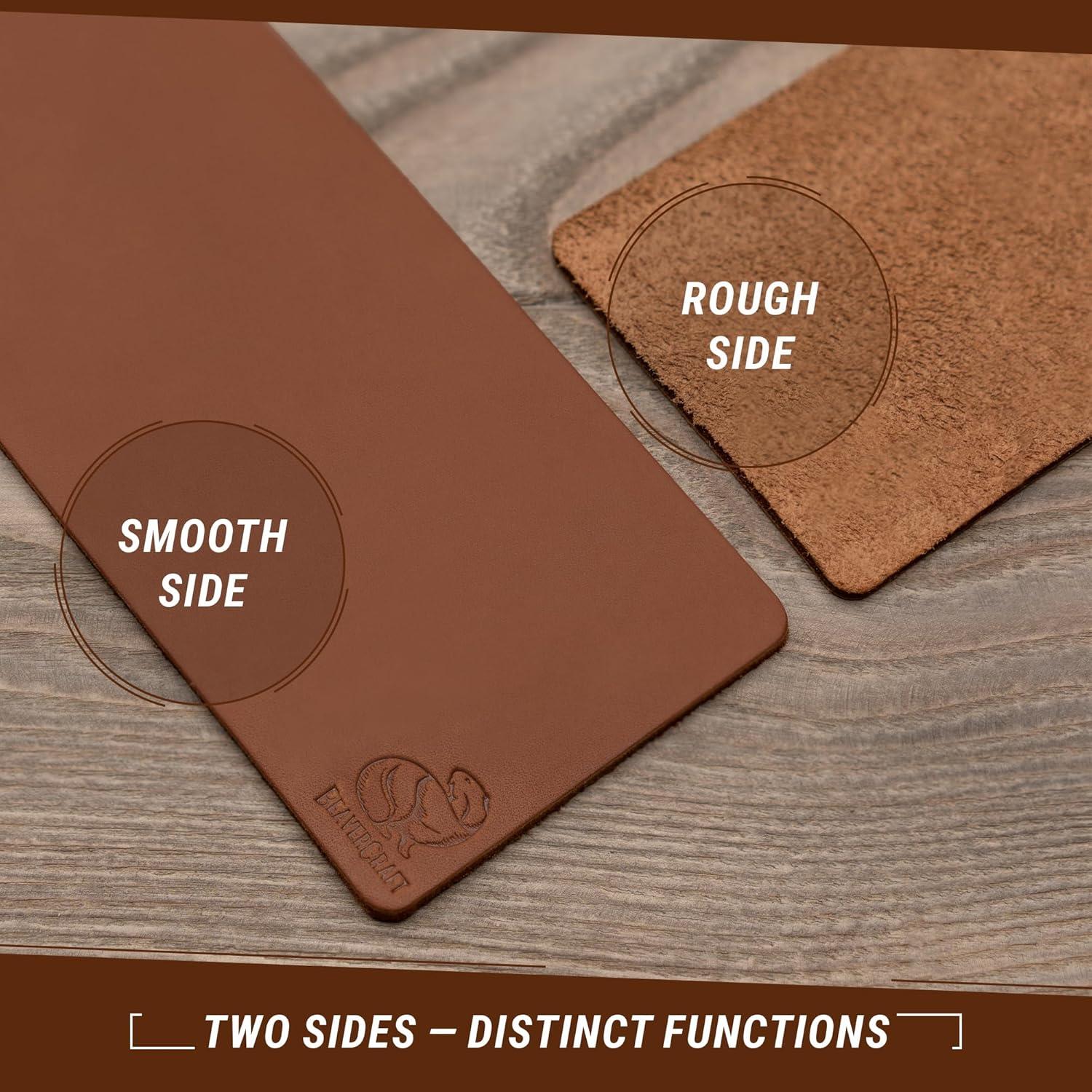 image:imageBeaverCraft Stropping Leather Strop for Knife Sharpening Strop LS2P1 Knife Stropping Kit 3 x 8 IN Knives Sharpener with Honing Strop Polishing Compound Set Double SidedCoramella in pelle per affilare i coltelli