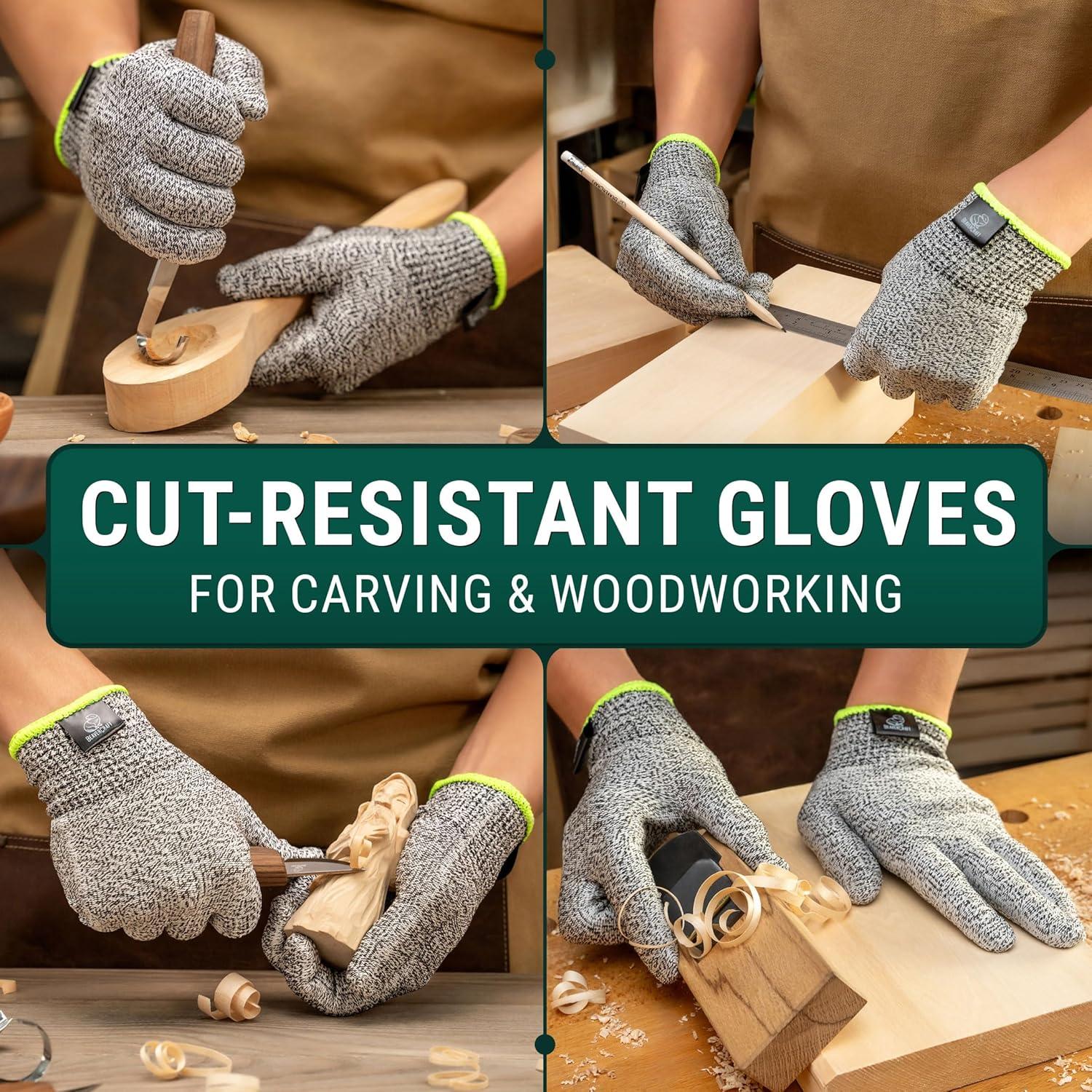 image:imageBeaverCraft Wood Carving Gloves CRG Cutting Cut Resistant Gloves Level 5 for Whittling Woodworking Food PrepSmall