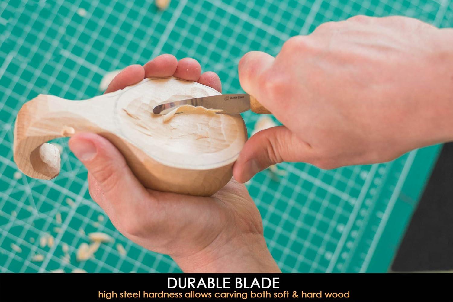 image:imageBeaverCraft Wood Carving Hook knife SK4s Long 24 Spoon Carving Tools Spoon Whittling Knife for Professional Carvers amp Beginners Crooked Whittling Knives for Spoons Bowls Cups