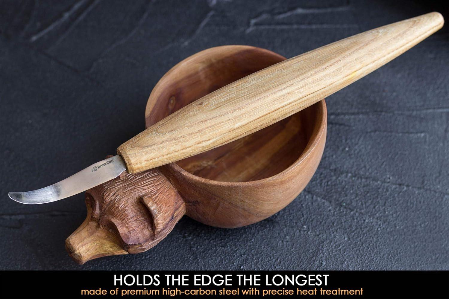 image:imageBeaverCraft Wood Carving Hook knife SK4s Long 24 Spoon Carving Tools Spoon Whittling Knife for Professional Carvers amp Beginners Crooked Whittling Knives for Spoons Bowls Cups