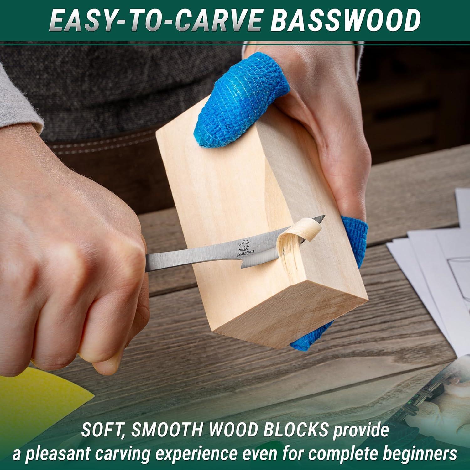 image:imageBeaverCraft Wood Carving Kit for Beginners DIY 05 Whittling Kit with Wood Carving Knife amp Basswood Blocks Hobby Craft for Adults and Teens Whittling Tools Set for Carvers