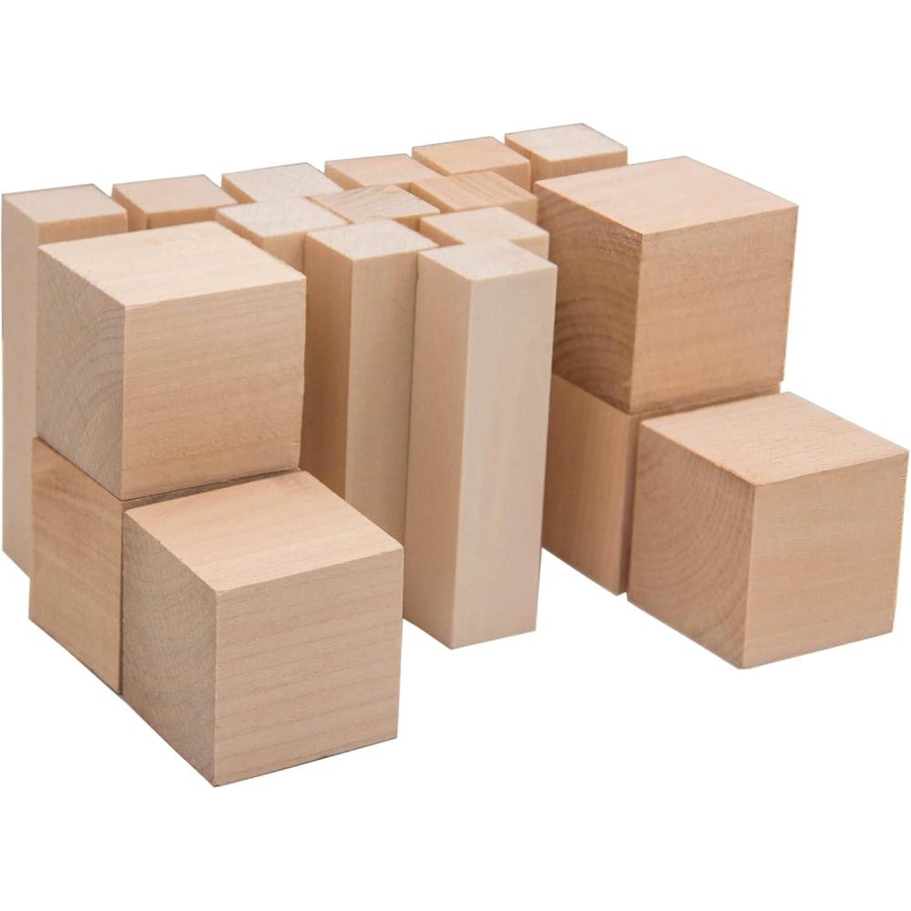 image:imageBeaverCraft Basswood Carving Blocks BW18 pcs Whittling Wood for Crafts Soft Carving Wood Basswood Kit 2 Different Sizes Unfinished Wooden Blocks for Carvers