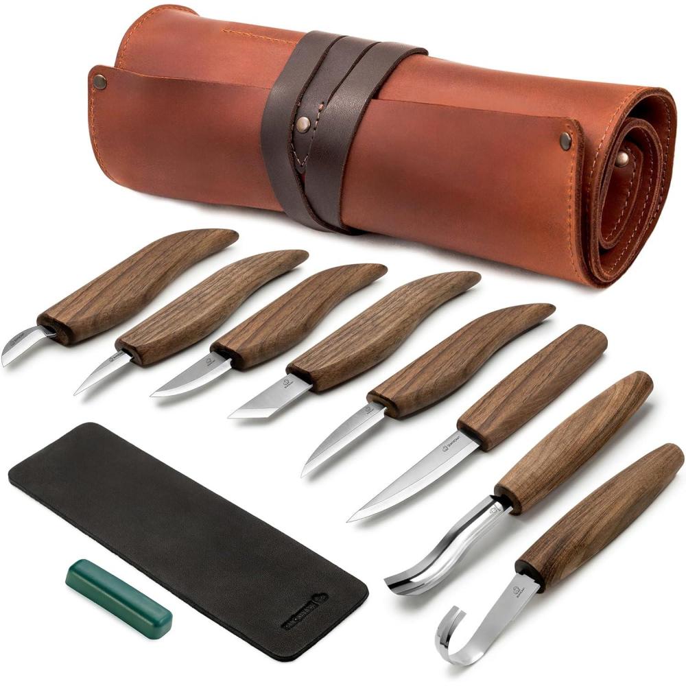 image:imageBeaverCraft Deluxe Wood Carving Kit S18X Wood Carving Knife Set Spoon Carving Tools Set Whittling Knives Woodworking Wood Carving Tools Large Whittling Kit S18X