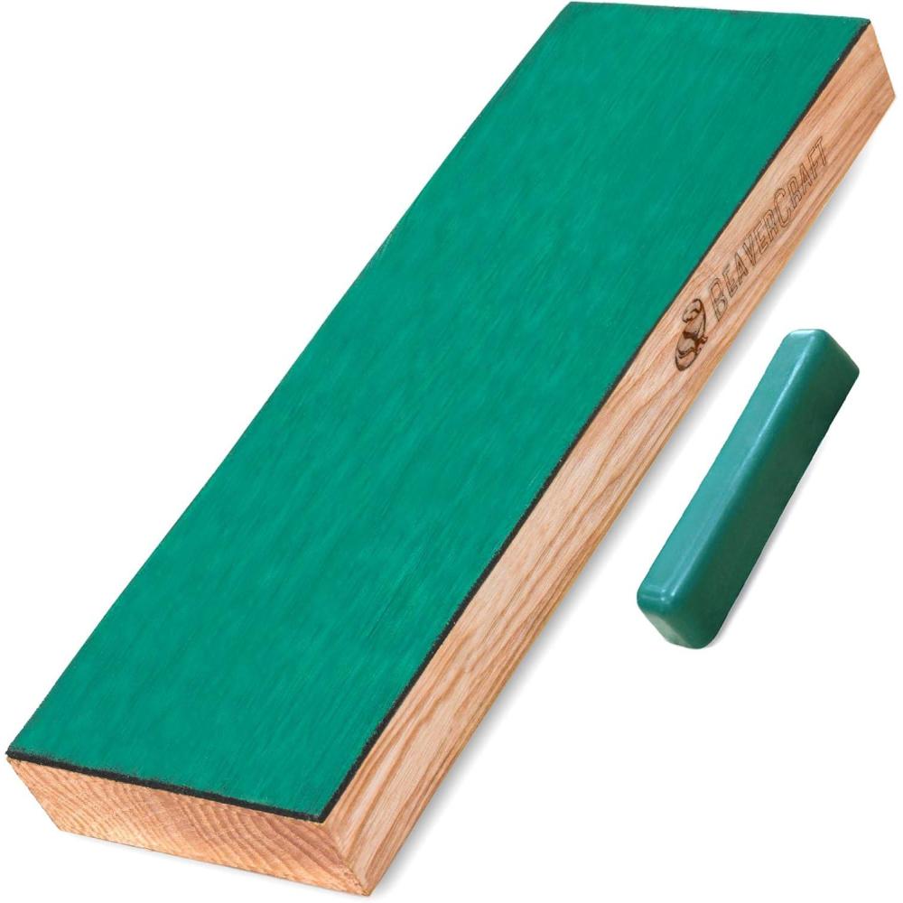 image:imageBeaverCraft Leather Strop for Knife Sharpening  Stropping Leather with Polishing Compound  Knife Strop Block for Knives Chisel Tool Sharpening  Stropping Kit 8 LS4P1 with Honing Compound