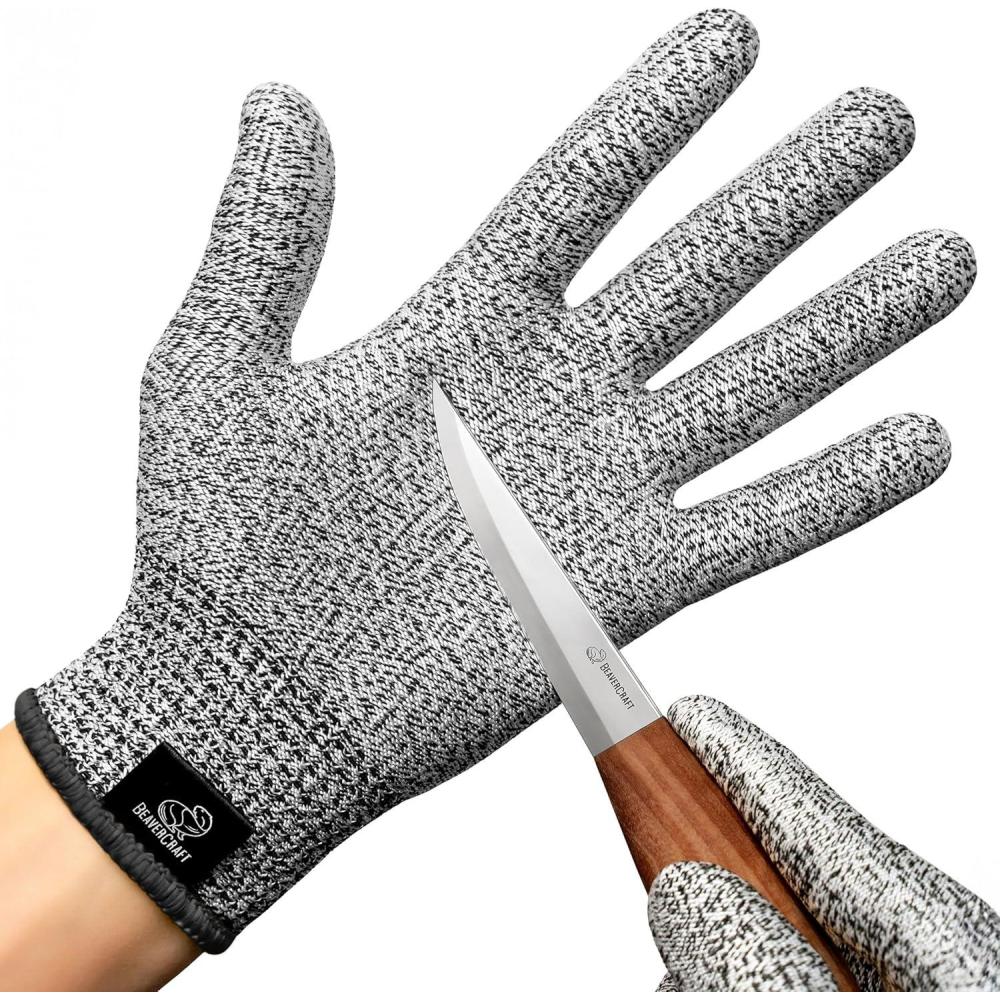 image:imageBeaverCraft Wood Carving Gloves CRG Cutting Cut Resistant Gloves Level 5 for Whittling Woodworking Food PrepLarge