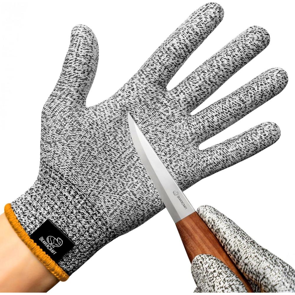 image:imageBeaverCraft Wood Carving Gloves CRG Cutting Cut Resistant Gloves Level 5 for Whittling Woodworking Food PrepMedium