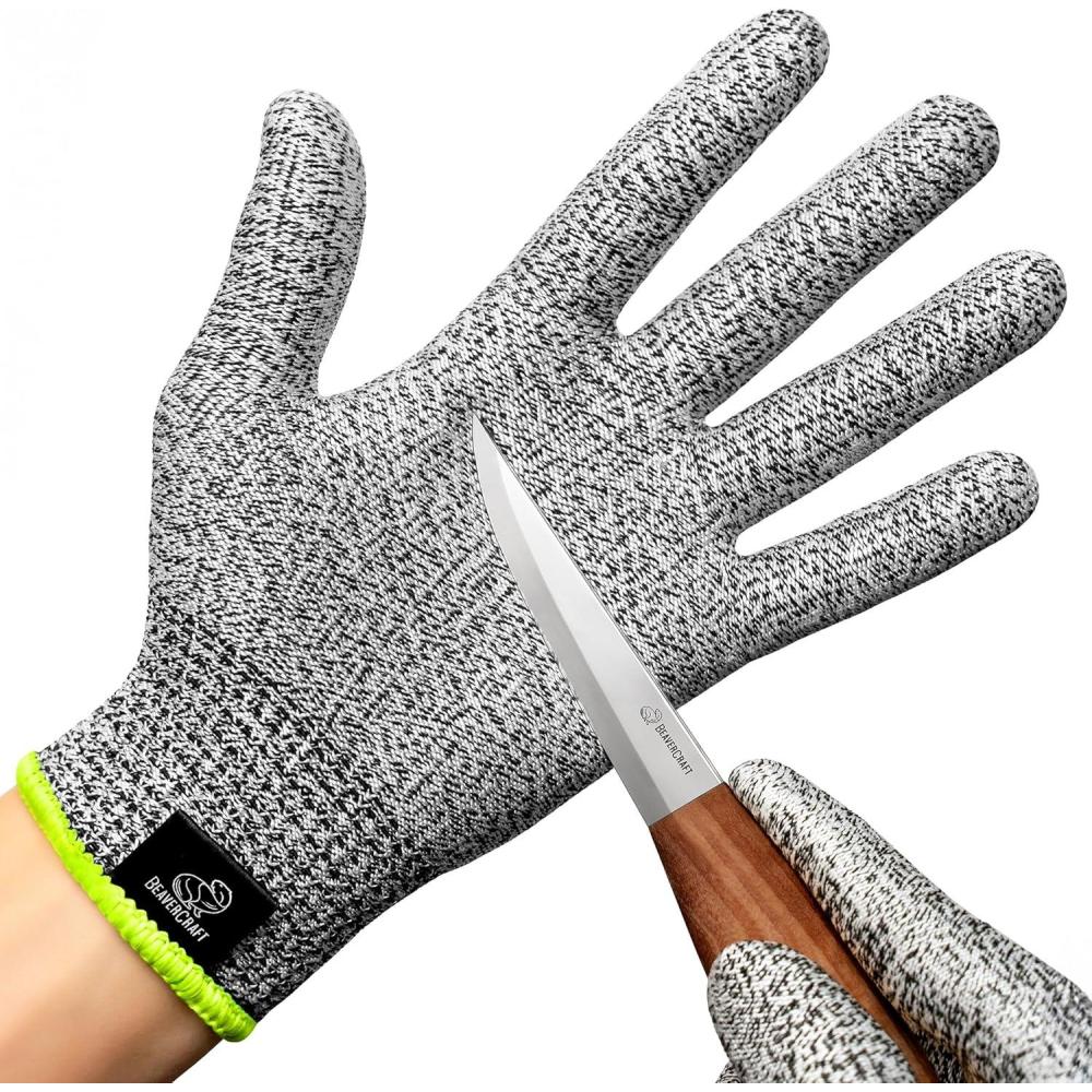 image:imageBeaverCraft Wood Carving Gloves CRG Cutting Cut Resistant Gloves Level 5 for Whittling Woodworking Food PrepSmall