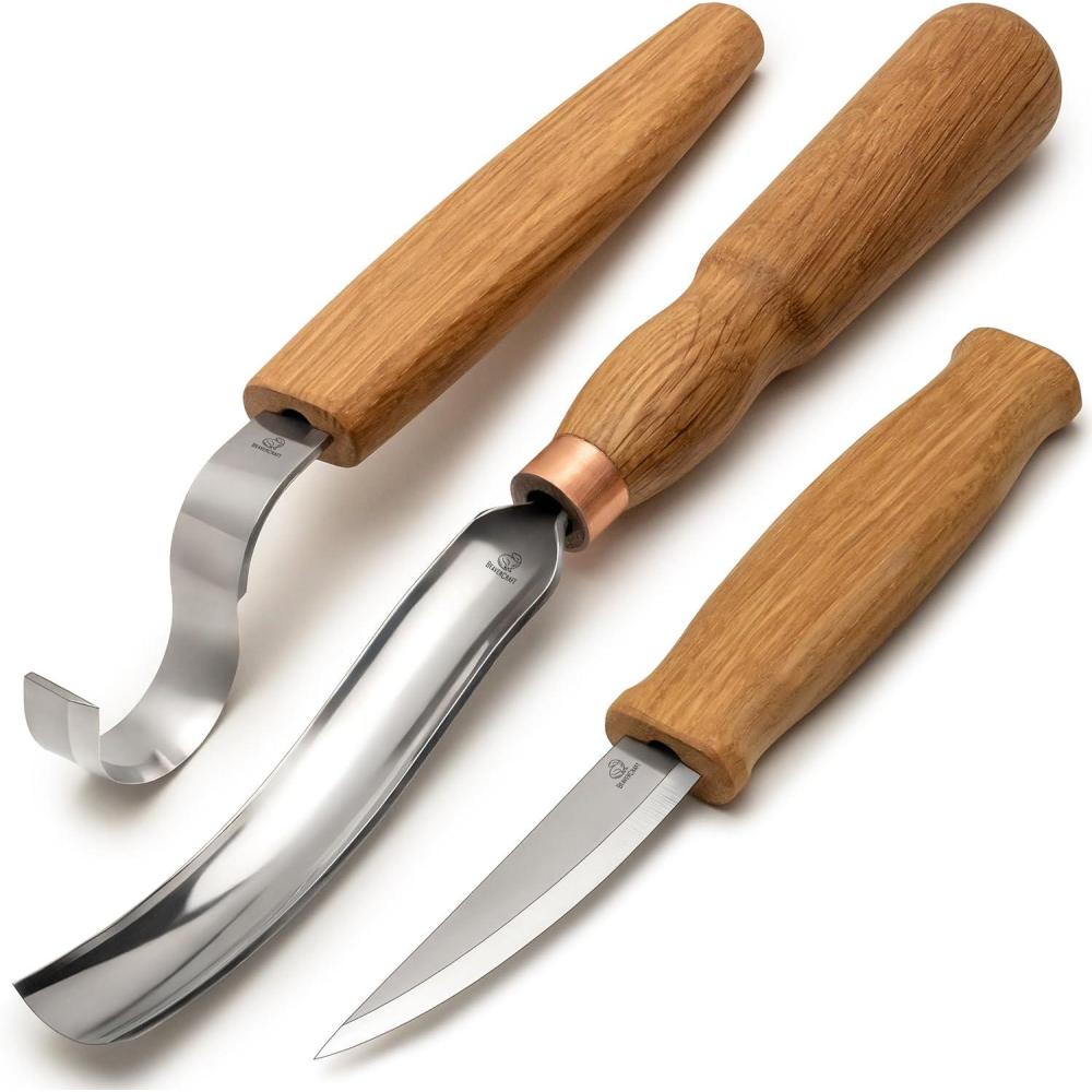 image:imageBeaverCraft Wood Carving Knives Kit Spoon Carving Tools S14  Spoon Hook Knife Wood Carving Chisels Set Bowl Gouge  Whittling Knives Whittling Kit for Beginners  Hobby Knife Set