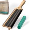 image:imageBeaverCraft LS5P1 Wood Carving Strop Wood Carving Gouge Hook Knife Sharpening Honing Tools Strop Stropping Kit Leather Paddle Strop Spoon Carving Tools Sharpening Kit Sharpener with Polishing Compound