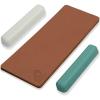 image:imageBeaverCraft Leather Strop Kit for Knife Sharpening  Knife Strop Block 8 x 3  Stropping Leather Kit LS2P11 with GreenGray amp White Polishing Compound  Knives Sharpener and Buffing Compounds