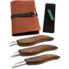 image:imageBeaverCraft Wood Carving Knife Set Deluxe S15X  Wood Carving Kit with Detail Chip Knife Sloyd Roughing Whittling Knives amp Leather Strop  Whittling Tools Set with Leather Case for Carvers