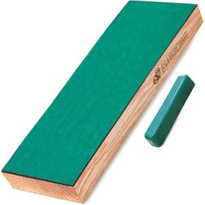 BeaverCraft Leather Strop for Knife Sharpening – Stropping Leather with Polishing Compound – Knife Strop Block for Knives, Chisel, Tool Sharpening – Stropping Kit 8” LS4P1 with Honing Compound