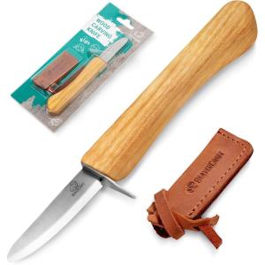 BeaverCraft Whittling Knife for Kids, Beginners – Safety Wood Carving Knife C1 Kid – Whittling Knives with Rounded Tip for Children, Entry-Level Carvers – Wood Carving Tools for Beginners, Boy Scout