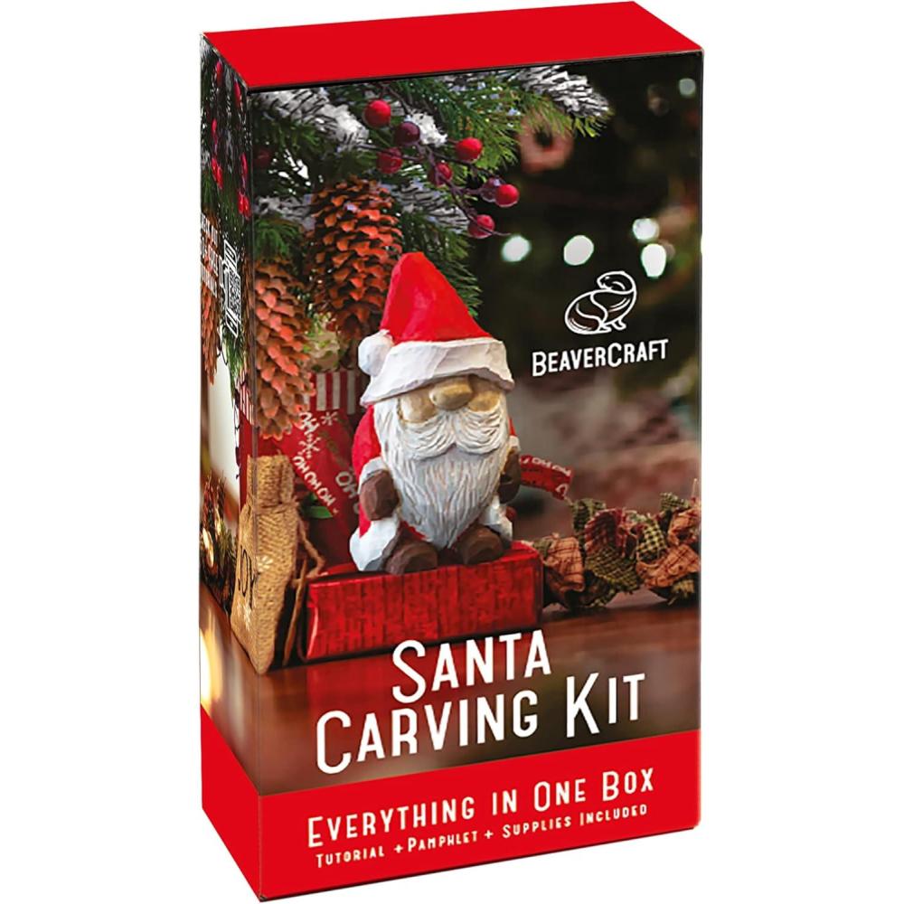 image:imageBeaverCraft DIY06 Santa Whittling Kit Wood Carving Kit for Beginners Wood Carving Tools Set Diy Crafts for Adults Woodworking Kits for KidsampTeens Hobby Kits for Adults Woodworking Gifts