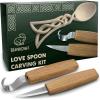 image:imageBeaverCraft Wood Spoon Carving Kit for Beginners DIY04  Whittling Set Includes Spoon Carving Tools Sloyd Whittling Knife Hook Knife Basswood Blank  Woodworking Hobby Kit for Adults amp Kids