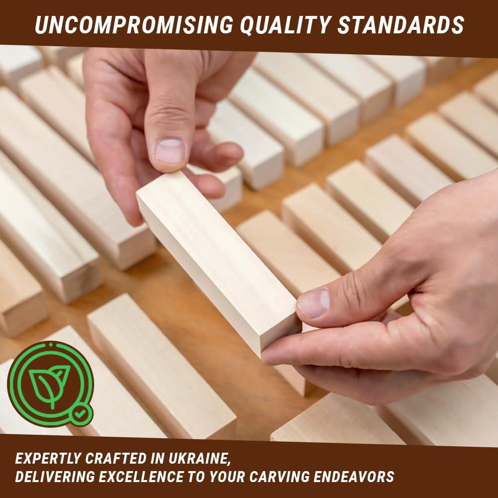 image:imageBeaverCraft Basswood Carving Blocks 7PCS Whittling Wood Kit Soft Wood Block for Crafts Basswood for Carving Unfinished Wooden Blank Set BW7