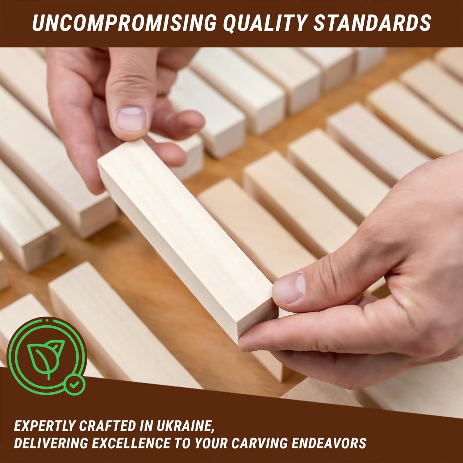 image:imageBeaverCraft Basswood Carving Blocks BW16 pcs Soft Whittling Wood Carving Kit for Beginners Unfinished Wooden Block Set Basswood for Crafts