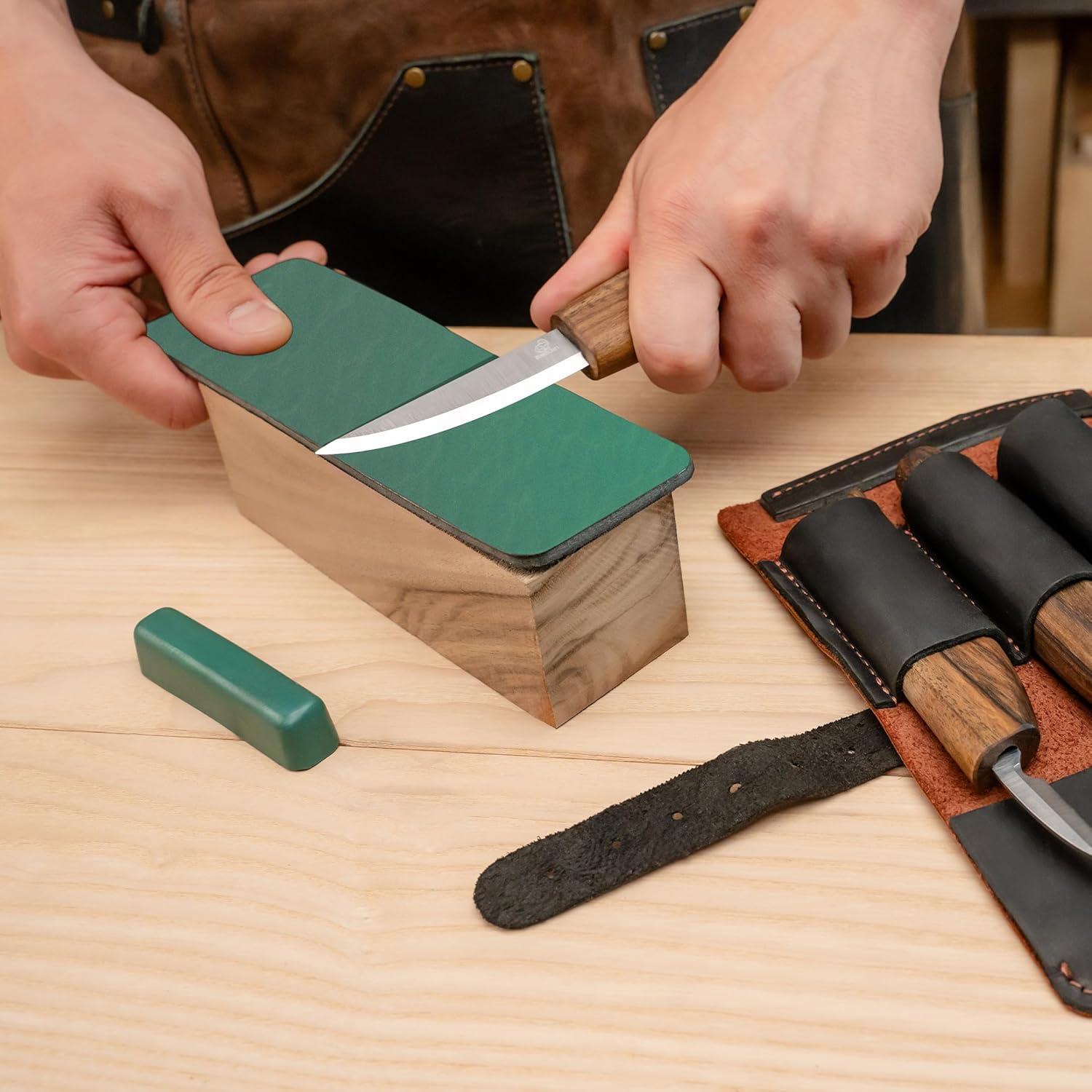 image:imageBeaverCraft Spoon Wood Carving Kit Spoon Carving Tools Set with Hook Knife Sloyd Chip Small Detail Whittling Knives S13X Deluxe Whittling Knife Set with amp Leather Strop and Leather Case