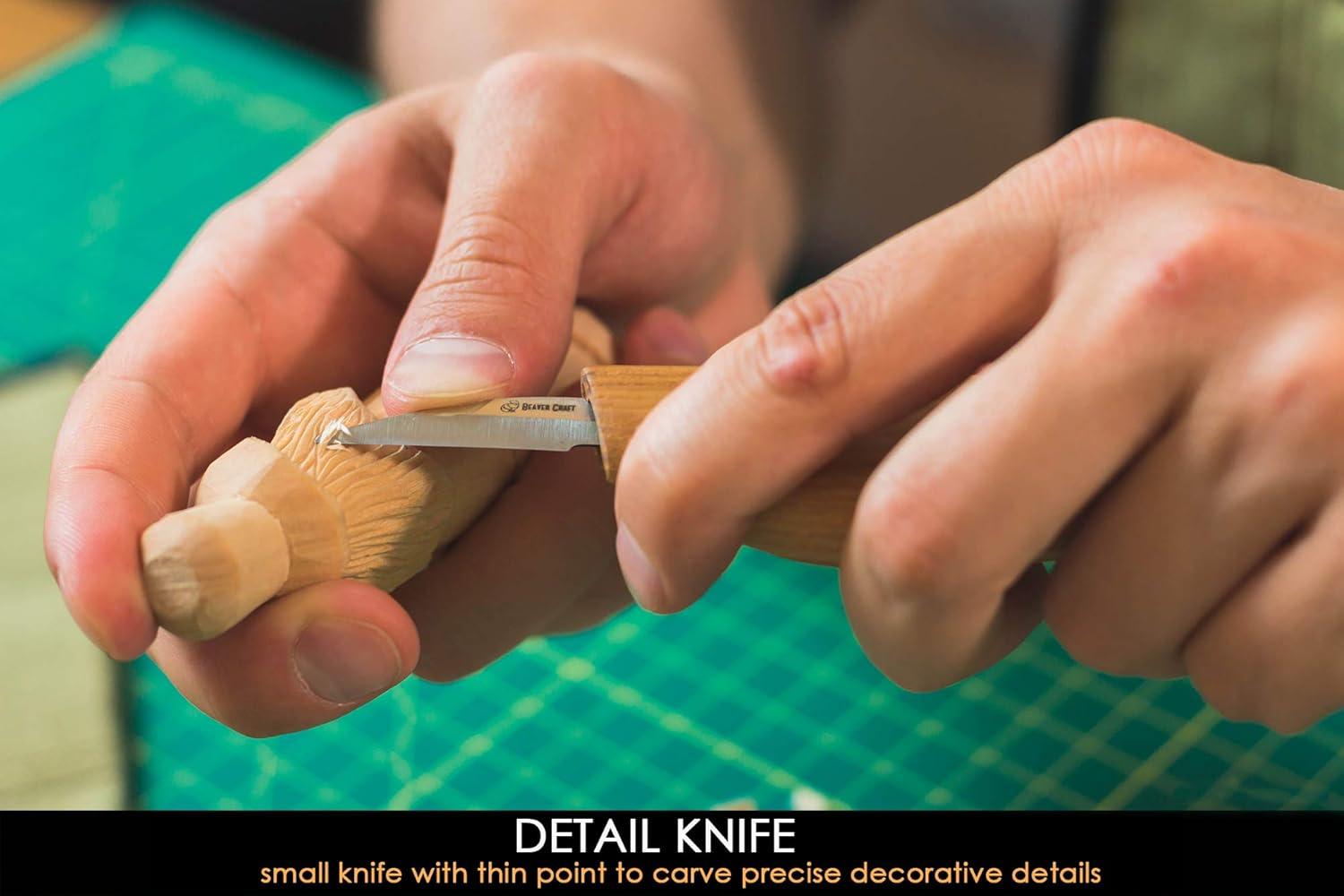 image:imageBeaverCraft Wood Spoon Carving Tools Kit S17 with Wood Carving Hook Knife amp Sloyd Chip Whittling Knives for Spoon Carvers Whittling Tools Set with Knife Leather Strop Polishing Compound Tool Case