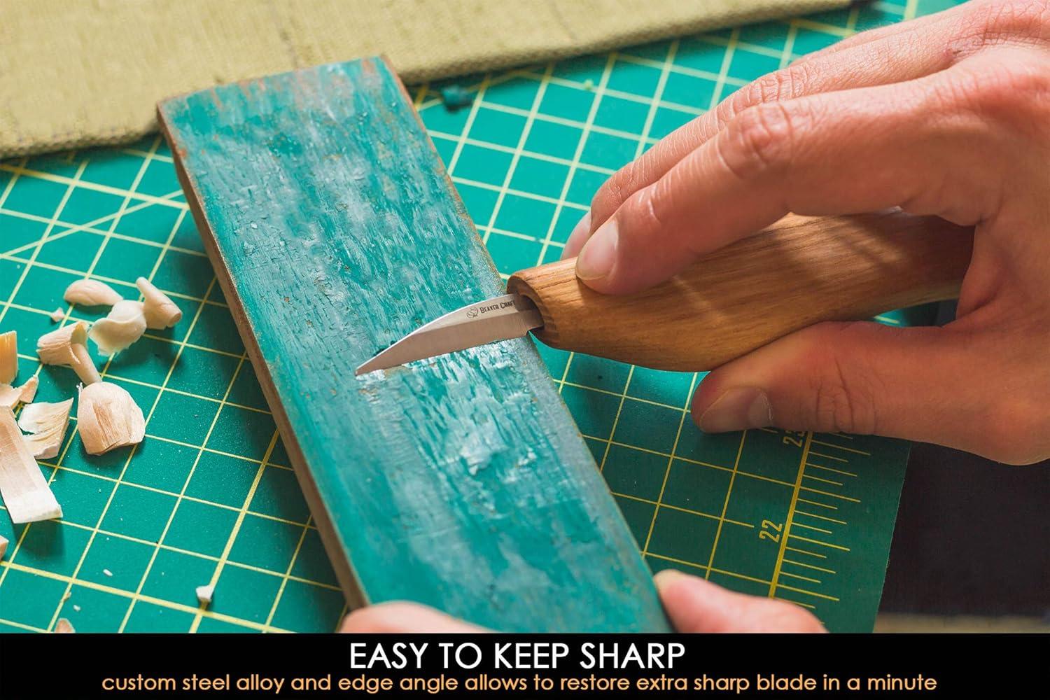 image:imageBeaverCraft Wood Spoon Carving Tools Kit S17 with Wood Carving Hook Knife amp Sloyd Chip Whittling Knives for Spoon Carvers Whittling Tools Set with Knife Leather Strop Polishing Compound Tool Case