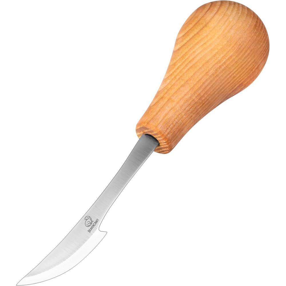 image:imageBeaverCraft Wood Carving Knife C17P  Sloyd Chip Carving Knife Carbon Steel  Whittling Knives for Beginners and Professionals  Wood Whittling Tools Woodworking Palm Chisel