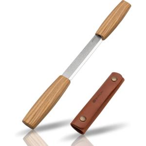 BeaverCraft Draw Knife Woodworking Tool 4.3″- Drawknife Wood Carving Knife with Leather Sheath DK2s – Whittling Knives for Shaping, Detailing, Spoon Carving – Whittling Tools
