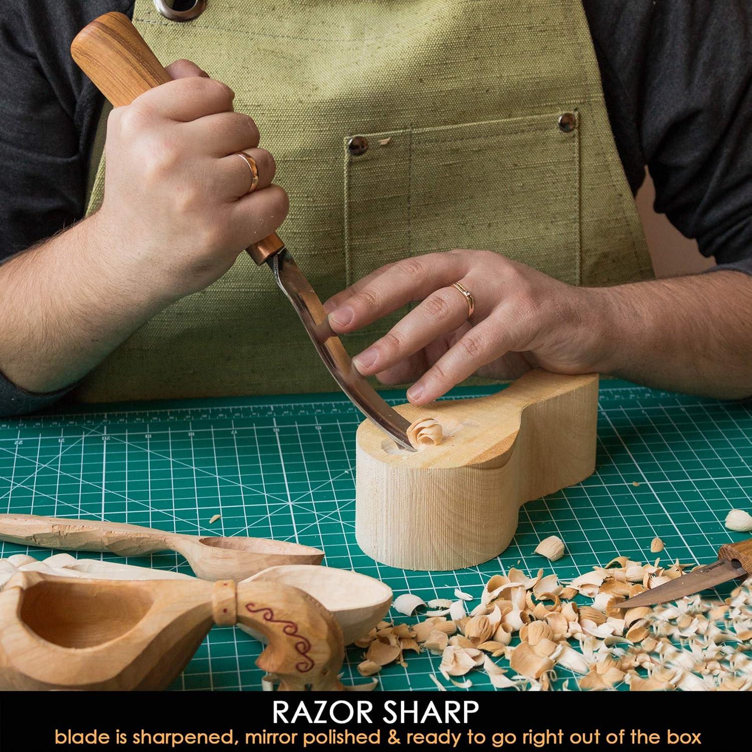 image:imageBeaverCraft Wood Carving Gouge 7L22 Spoon Carving Tools Chisels Bowl Gouge Wood Curved Chisel Whittling Spoon Knife