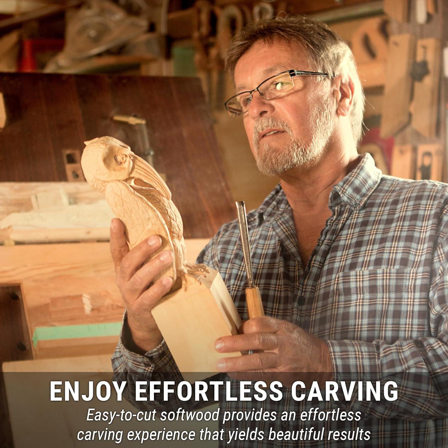 image:imageBeaverCraft Basswood Carving Blocks BW1 Large Wooden Block 10x4x4 Inches Soft Whittling Wood Basswood for Carving Unfinished Wood for Crafts