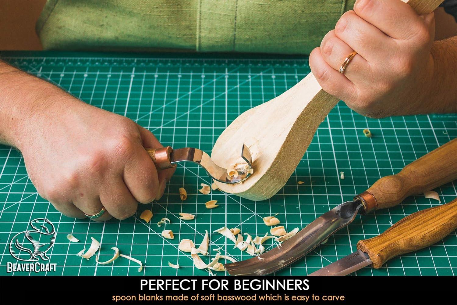 image:imageBeaverCraft Spoon Carving Blank BB1 Unfinished Wood for Whittling Tools Spoon Carving Kit Wood Carving Blocks Basswood for Crafts