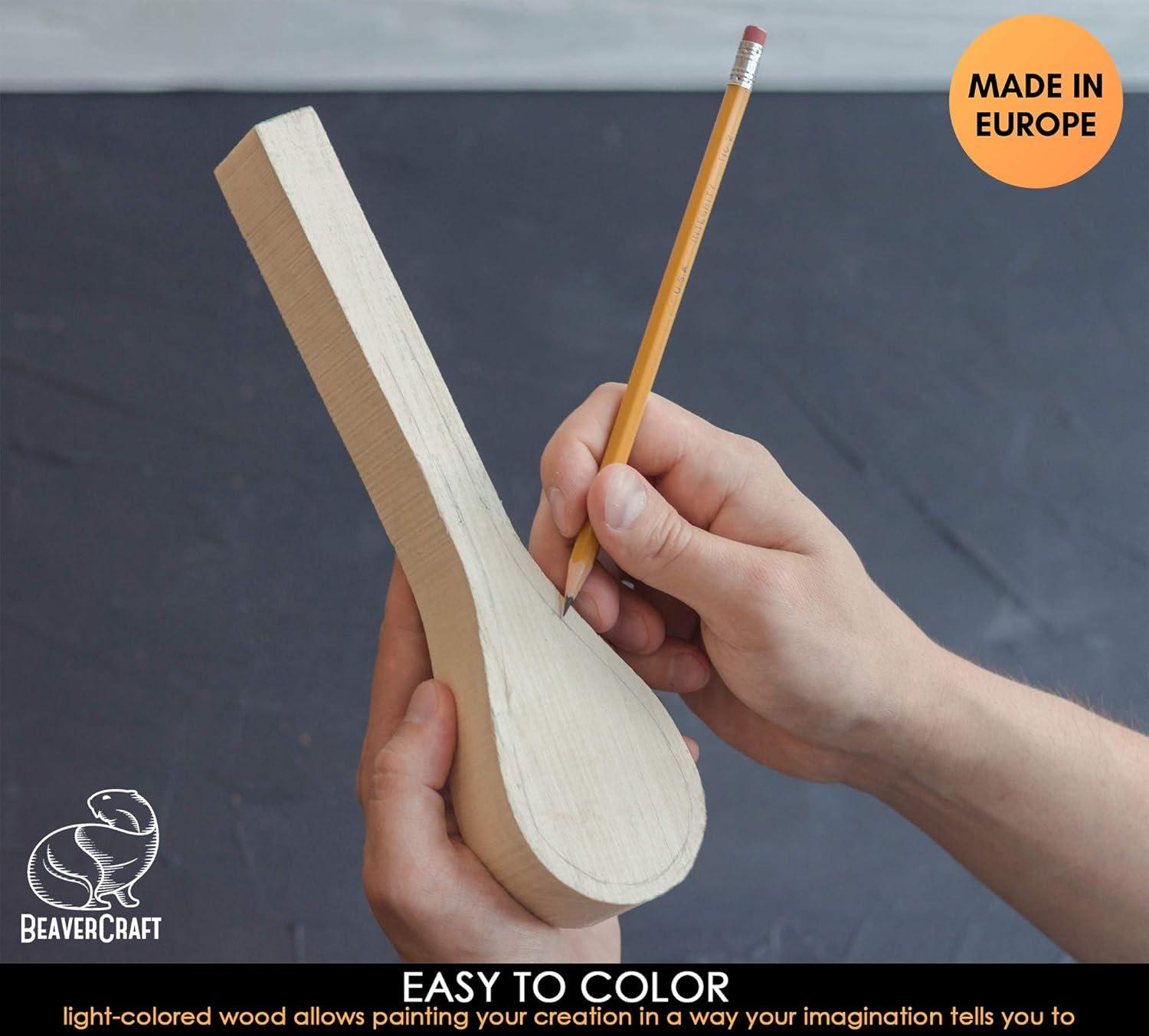 image:imageBeaverCraft Spoon Carving Blank BB1 Unfinished Wood for Whittling Tools Spoon Carving Kit Wood Carving Blocks Basswood for Crafts