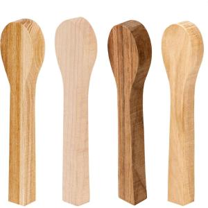 BeaverCraft Wood Carving Spoon Blanks Kit BB3 – Wooden Blank for Spoon Carving – Whittling Wood – Soft Blocks Set for Hobby – Unfinished Wooden Blanks 4 pcs Alder, Walnut, Elm, Maple