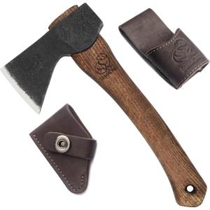 BeaverCraft Wood Carving Axe Hatchet with Sheath AX1 – Forged Axes Bushcraft Hatchet for Camping – Small Forest Axe for Chopping, Splitting – Gardening Axes with Wooden Handle, Wood Carving Tools