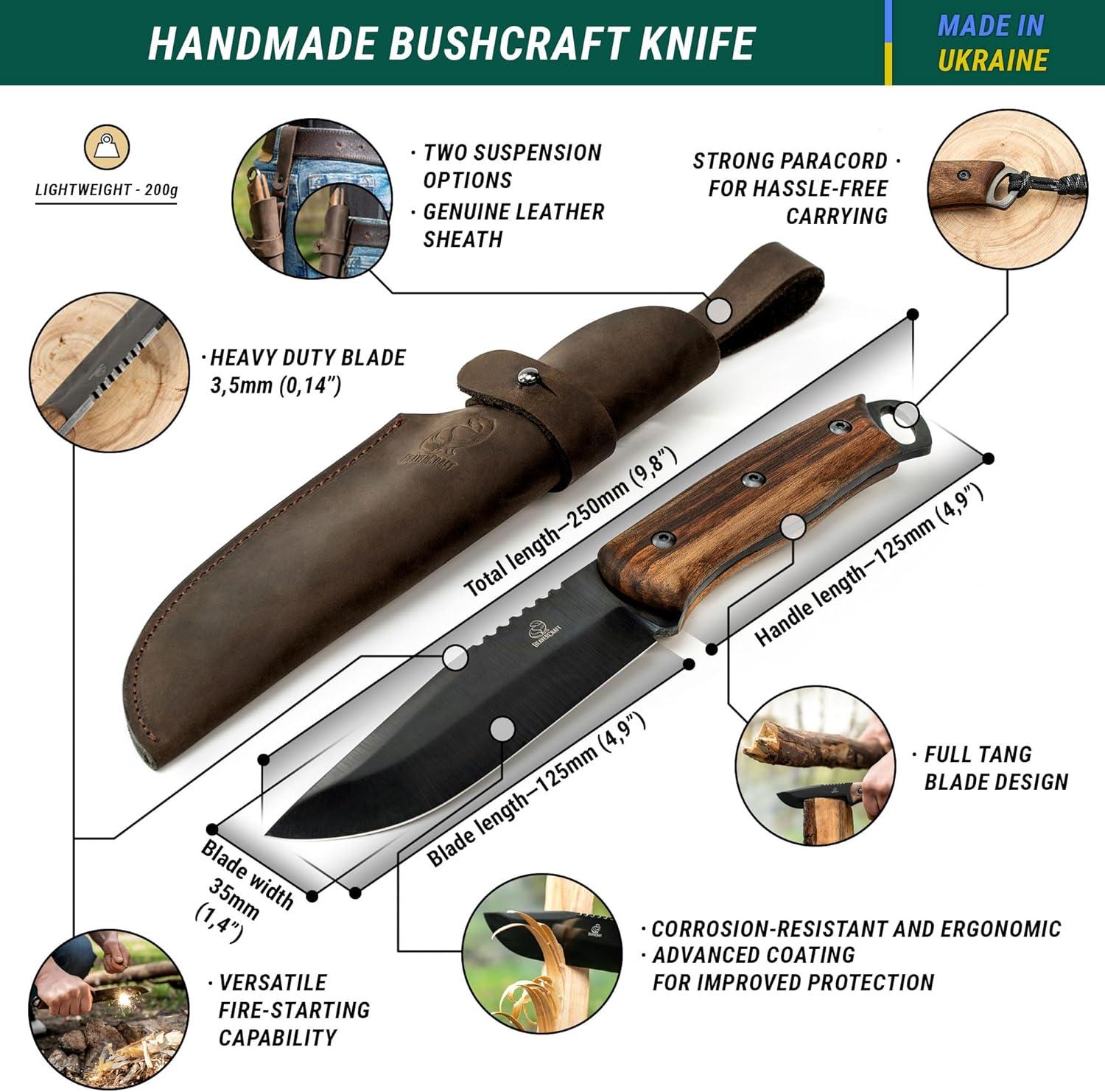 image:imageBeaverCraft Bushcraft Knife Full Tang Carbon Steel BSH4 Dusk Bush Fixed Blade Camping Knife with Sheath for Belt Hiking Survival Knives Tools Bushcraft Gear