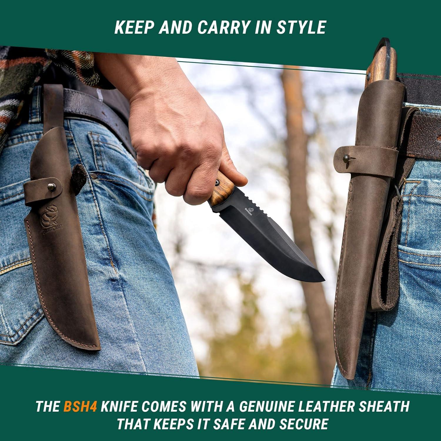 image:imageBeaverCraft Bushcraft Knife Full Tang Carbon Steel BSH4 Dusk Bush Fixed Blade Camping Knife with Sheath for Belt Hiking Survival Knives Tools Bushcraft Gear