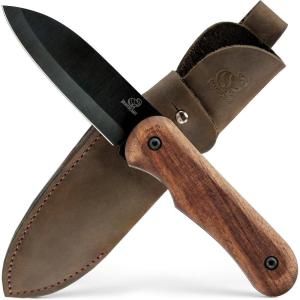 BeaverCraft Bushcraft Knife Full Tang – Camping Bush Knife with Sheath, Carbon Steel, Small EDC Fixed Blade, Outdoors Gift for Men | BSH5 Shadow