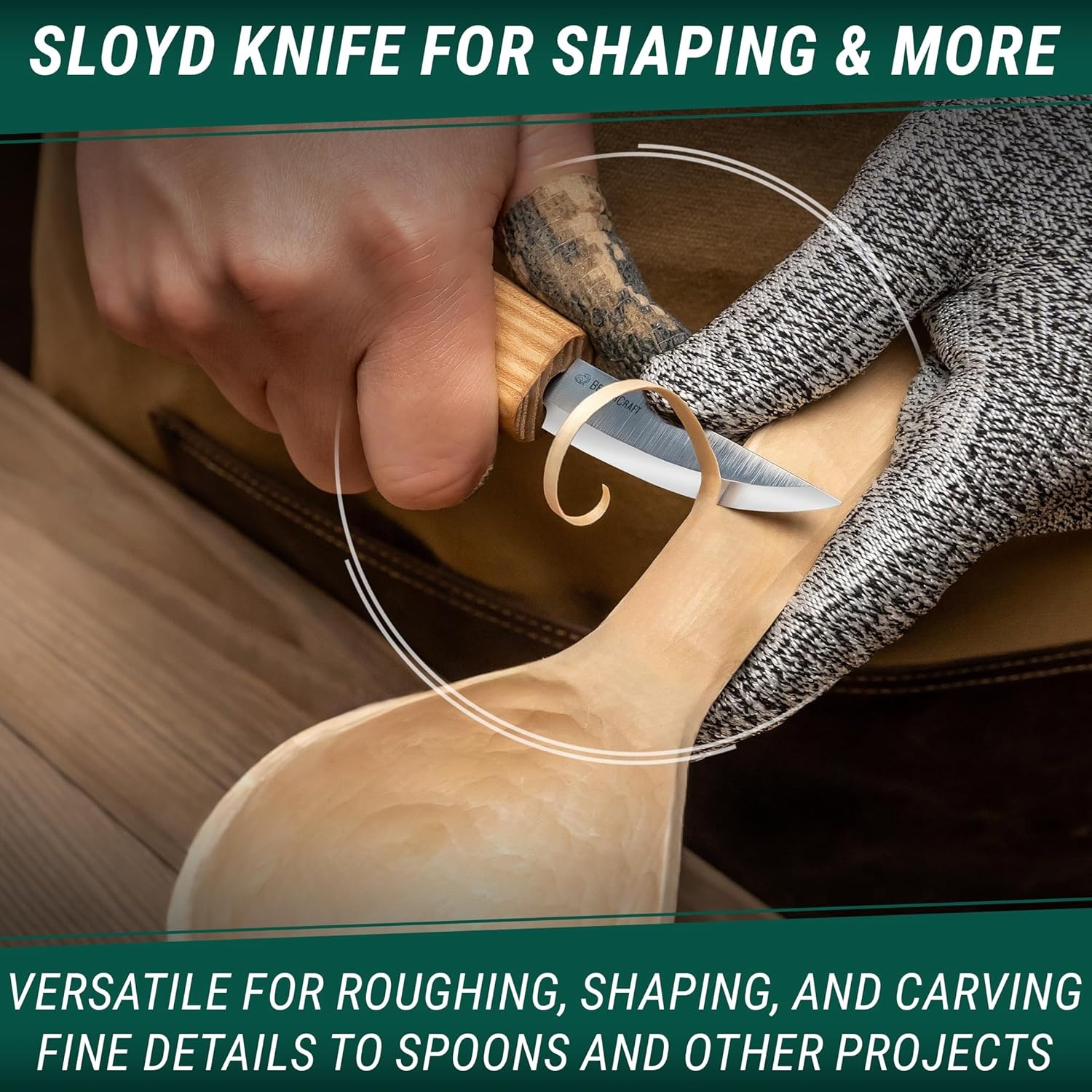 image:imageBeaverCraft S01 Wood Spoon Carving Knives Set Spoon Making Tools Kit Whittling Knife Hook Knife Righthanded Bowl Cup Kuksa for Beginners Woodworking Professional Wood Carving Kit