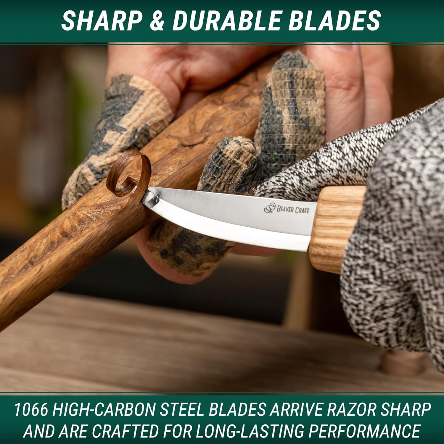 image:imageBeaverCraft S01 Wood Spoon Carving Knives Set Spoon Making Tools Kit Whittling Knife Hook Knife Righthanded Bowl Cup Kuksa for Beginners Woodworking Professional Wood Carving Kit