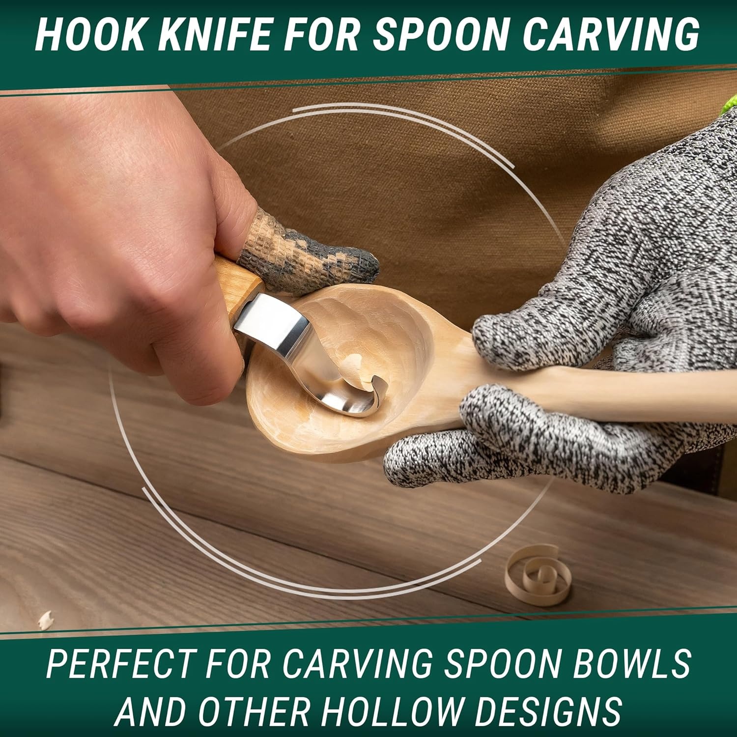 image:imageBeaverCraft S01 Wood Spoon Carving Knives Set Spoon Making Tools Kit Whittling Knife Hook Knife Righthanded Bowl Cup Kuksa for Beginners Woodworking Professional Wood Carving Kit